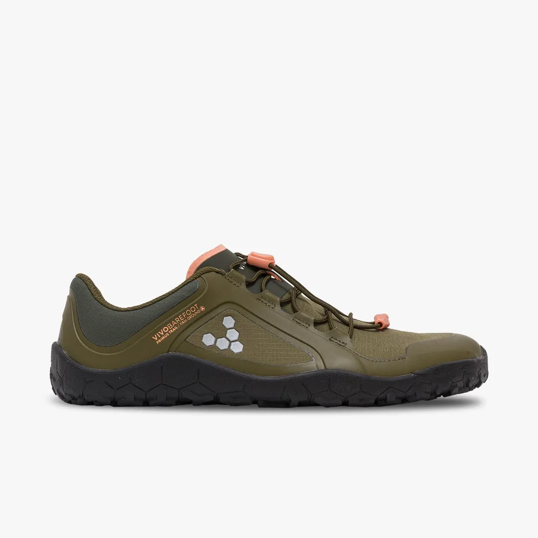 Кроссовки Vivobarefoot Primus Trail III All Weather FG — женская модель, тёмно-оливковый — фото 1 из 5